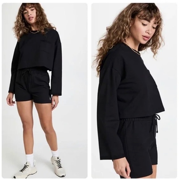 Free People SUNNY 2 PIECE SWEAT SHIRT & SHORTS SET Sz M